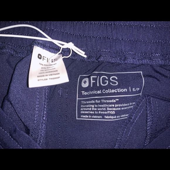 FIGS • Navy • Yola Skinny Scrub Pants • Small • Petite • - Picture 3 of 5